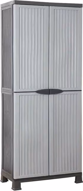 Berkfield Home Plastic Cabinet in Grey, W/D/H: 68 x 39 x 171.5 cm – 1