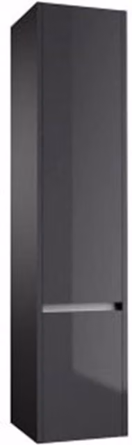 Clifton Grey Gloss Wall Mounted Tall Bathroom Storage Unit W: 35 cm, H: 160 cm