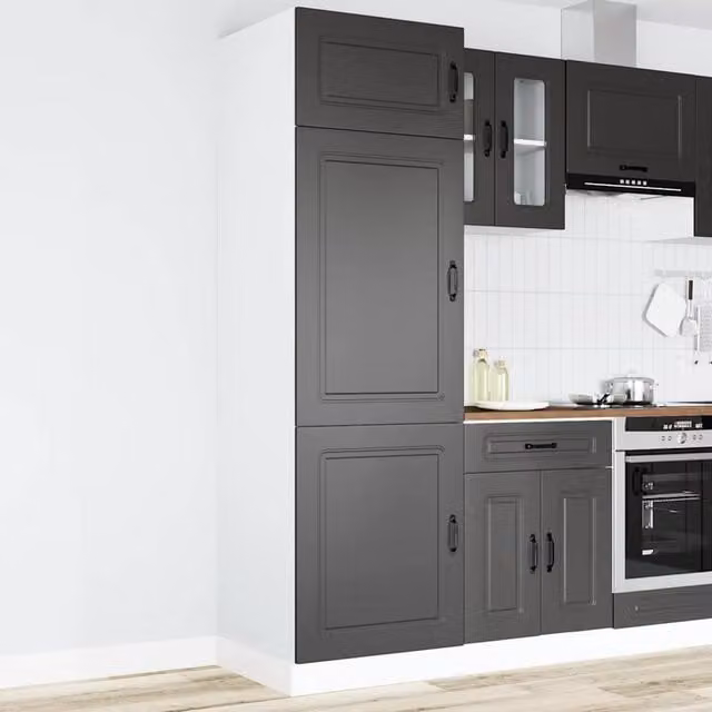 Berkfield Home Kalmar Kitchen Cupboard in Black Matt Engineered Wood