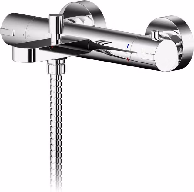 Balterley Current Round Thermostatic Bath and Shower Mixer Tap with Ceramic Disc Valve in Chrome – 1