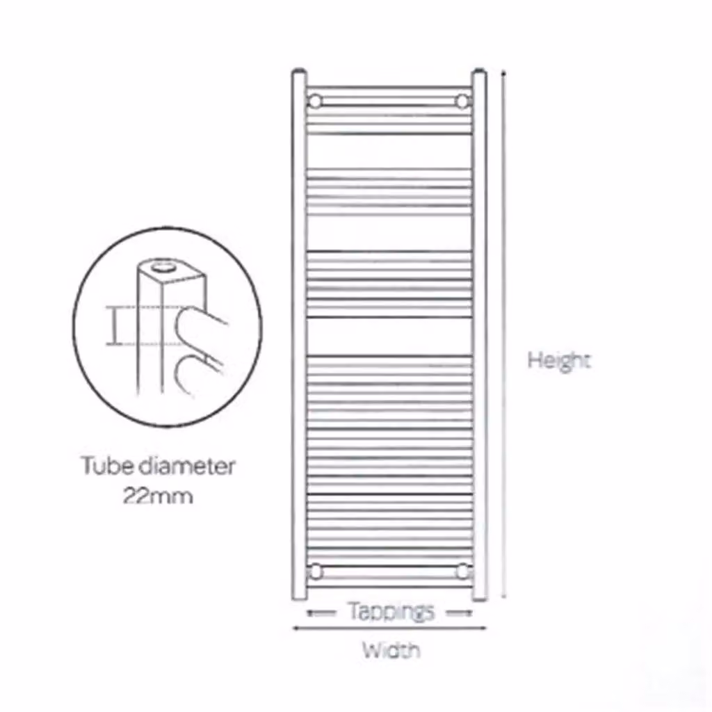 Clifton Chrome Vertical Bathroom Towel Rail in Silver, H 100 x W 60 cm – 2