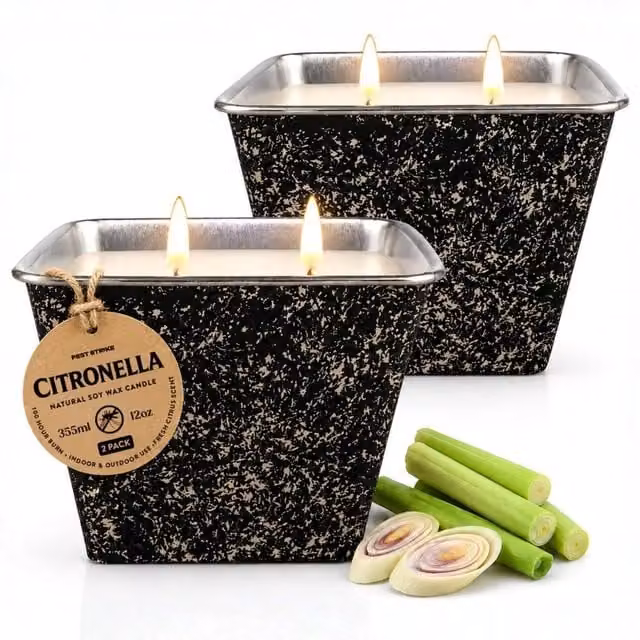 Volila Citronella Scented Soy Wax Candle in Black, 355ml, 2 Pack – 1