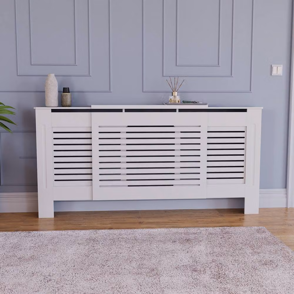 Home Discount Vida Designs Milton MDF Radiator Cover Heating Cabinet, White, Medium – 3