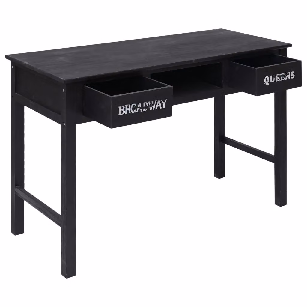 Berkfield Black Wood Console Table W/D/H: 110 x 45 x 76 cm – 2