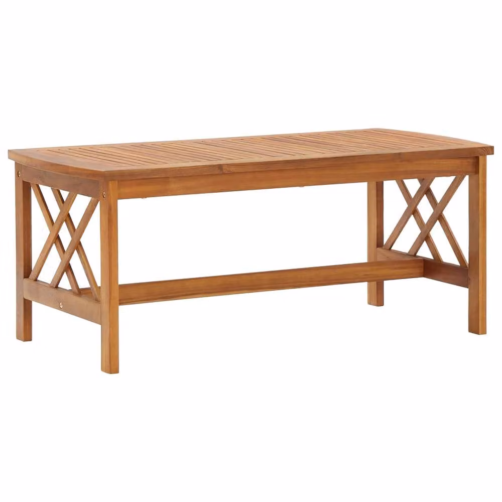 Berkfield Home Beautiful Rectangular Coffee Table in Brown Solid Oiled Acacia Wood, W/D/H: 102 x 50 x 43 cm – 2