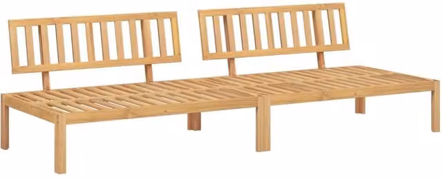 Berkfield Home Garden Pallet Middle Sofas, Set of 2, Brown Solid Acacia Wood