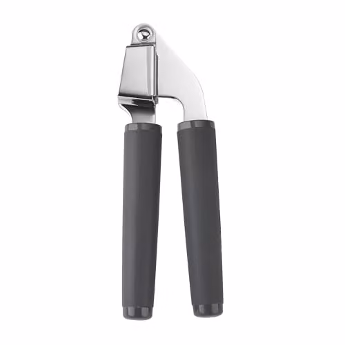 KitchenAid Soft Grip Stainless Steel Garlic Press in Grey with Ergonomic Grip and Dishwasher Safe Design