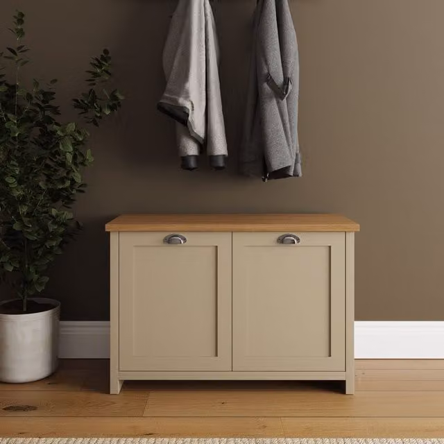 GFW Lancaster 2 Door Shoe Storage Cabinet in Yellow, Grey or Beige – 2