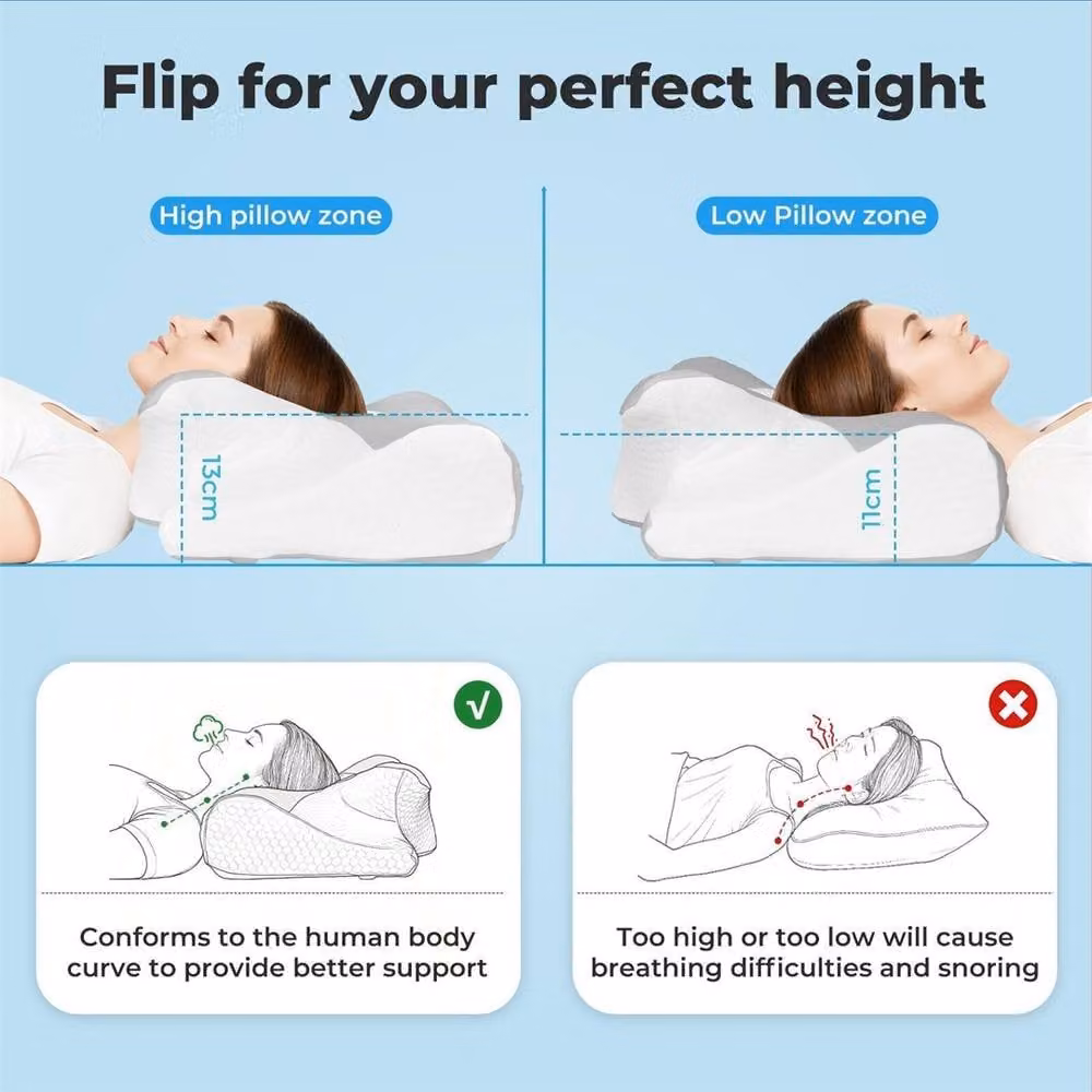 Kelvenix CoolRest Grey Memory Foam Height Adjustable Cervical Wedge Pillow – 3