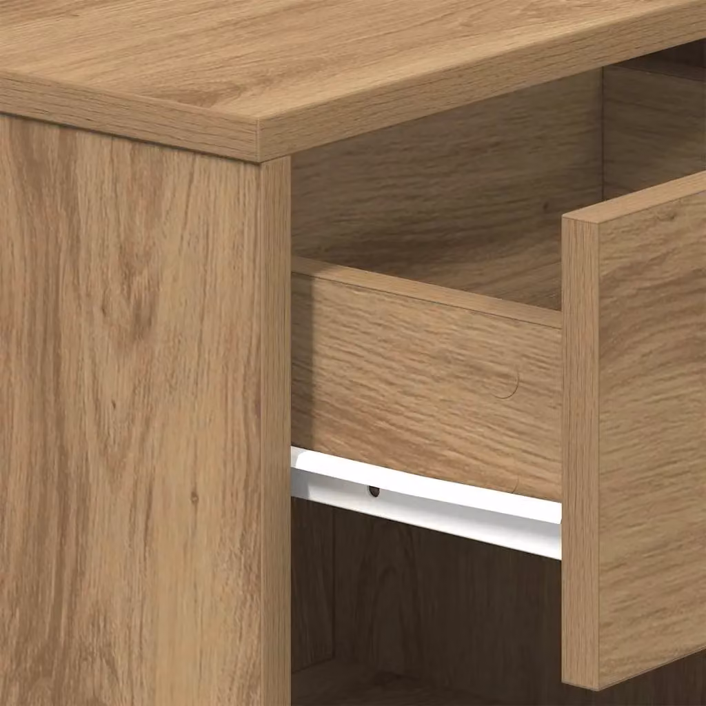 Berkfield Home Set of 2 Artisan Oak Bedside Cabinets with Drawer, Brown, W/D/H: 39 x 28 x 41 cm – 4