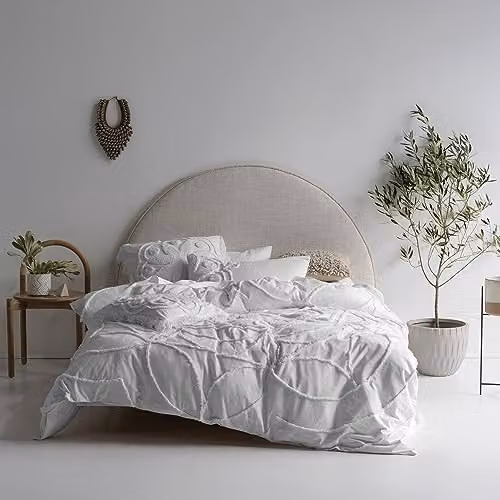 Linen House Cotton Duvet Cover Set, White, W: 180 cm x H: 200 cm – 3