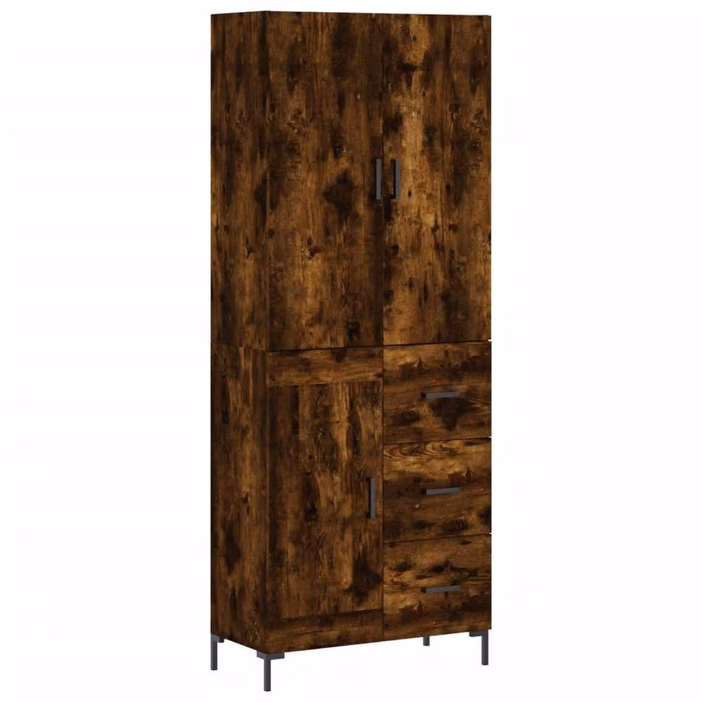 Berkfield Home Smoked Oak Highboard in Brown, W/D/H: 69.5 x 34 x 180 cm – 3