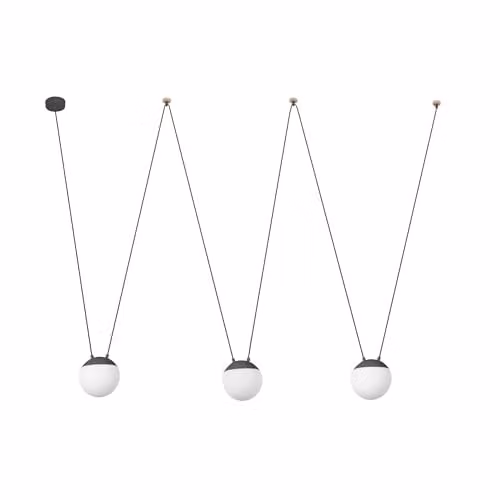 Netlighting Mine 3 Light Grey Glass Sphere Suspension Pendant E27