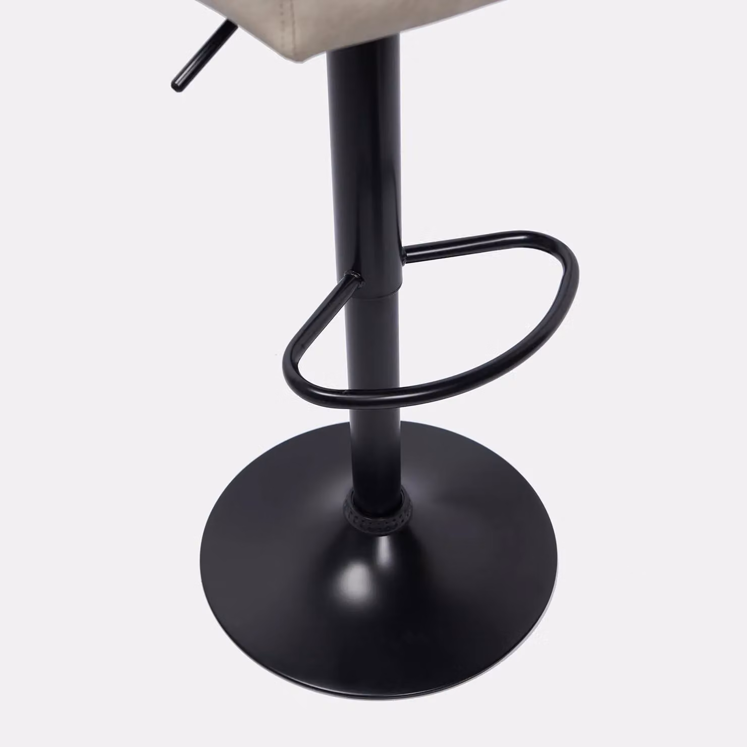 OHS Set of 2 Adjustable Faux Leather Swivel Bar Stools in Beige – 3