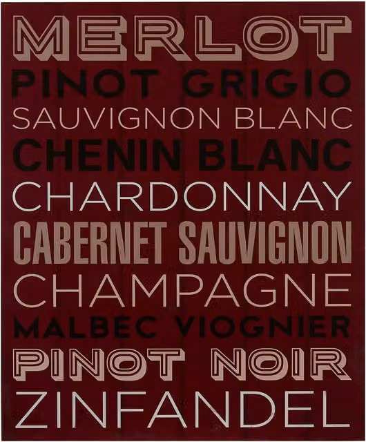 Maison by Premier Red Madera Wine List Wood Wall Plaque