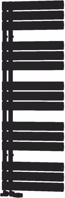 Bathroom Kingdom Vada Black Flat Panel Aluminium Heated Towel Rail H: 151 cm, W: 50 cm