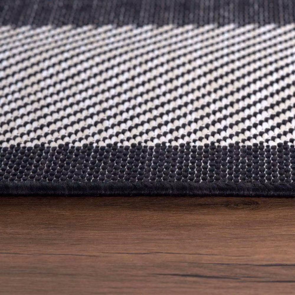 THE RUGS Black Bordered Outdoor and Indoor Weatherproof Jet Washable Rug, W/D/H: 240 x 340 cm – 4