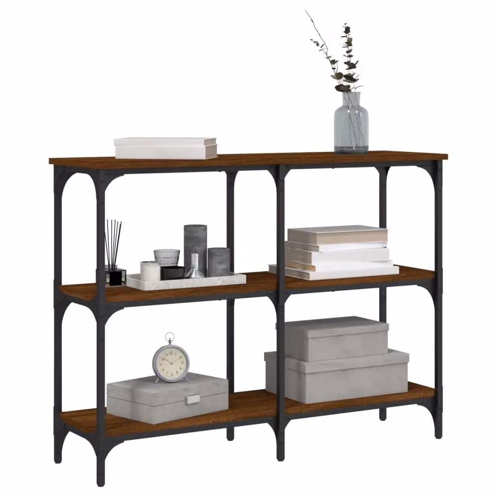 Berkfield Home Brown Oak Console Table, W/D/H: 100 x 29 x 75 cm – 3