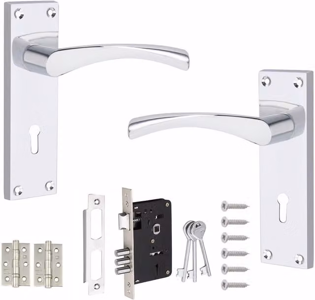 Golden Grace Chrome Door Handle Set