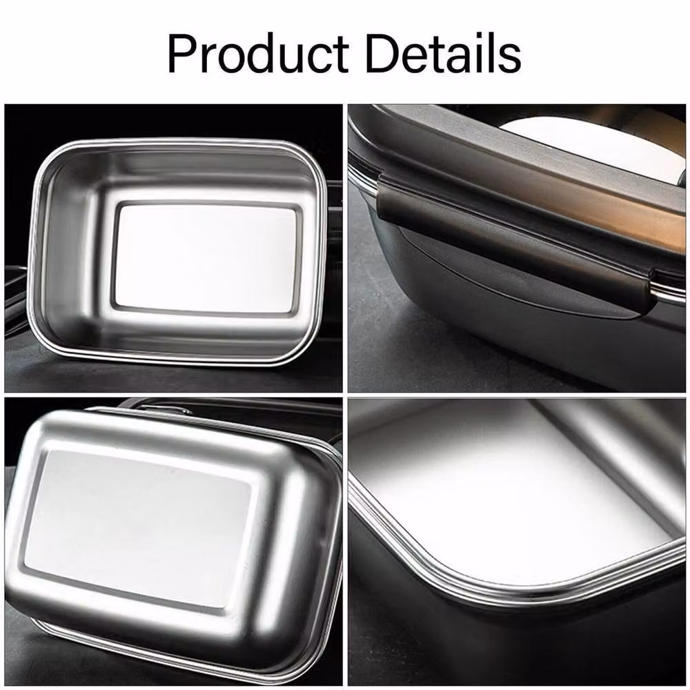FLAVORA Stainless Steel Thermal Insulated and Leakproof Stackable Lunch Box, Silver, 550ml – 2