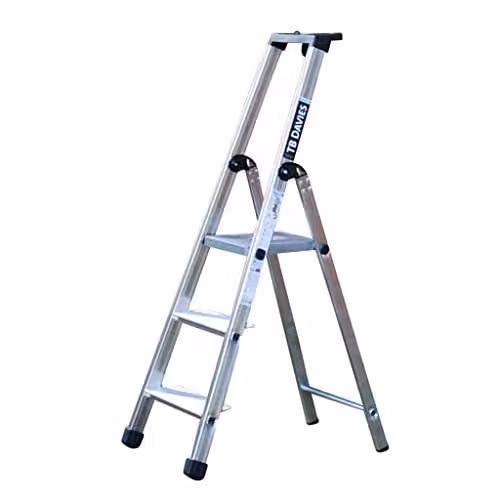 TB Davies 1211-023 Maxi 110 Aluminium Platform Ladder with Tray, Silver, Platform Height: 65 cm