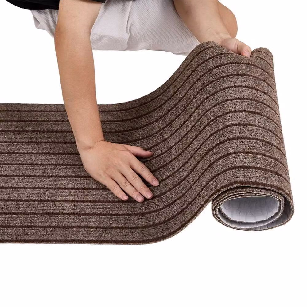 FORGEVIO Self-Adhesive Modern Home Office Floor Mat in Black and Brown, W: 40 cm x L: 200 cm – 6