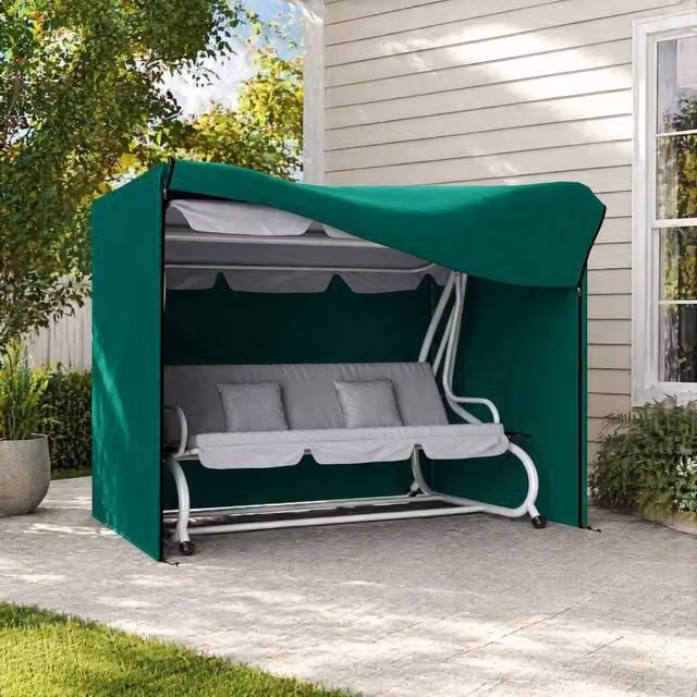 STILVORA Water-Repellent Garden Swing Bench Cover, Green, W: 220 cm, D: 125 cm – 1