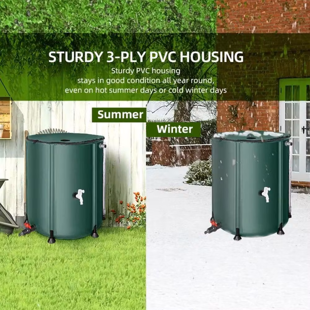 NESTLUNE Green Rainwater Tank Water Butt Container with 50 L Capacity – 4