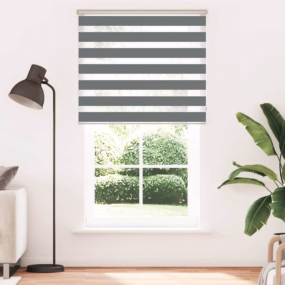 Berkfield Home Elegant Zebra Blind in Dark Grey, W: 120 cm, H: 230 cm – 3