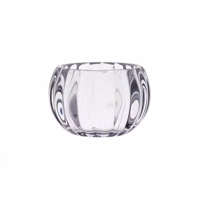 KDMD Orange Transparent Glass Tealight Holders, 10 Pack