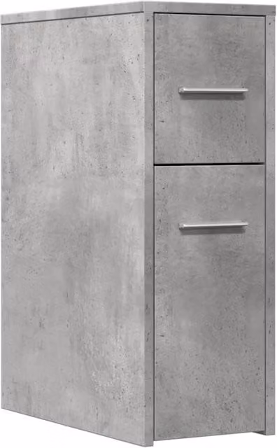 Berkfield Home Narrow Freestanding Bathroom Cupboard with Wheels in Concrete Grey