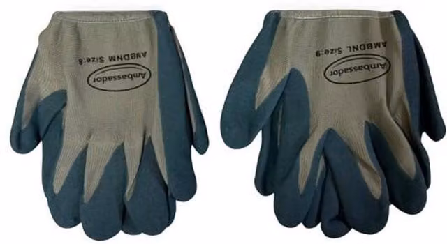 Ambassador Durable Nitrile Gardening Gloves in Grey, Size: Large – 1