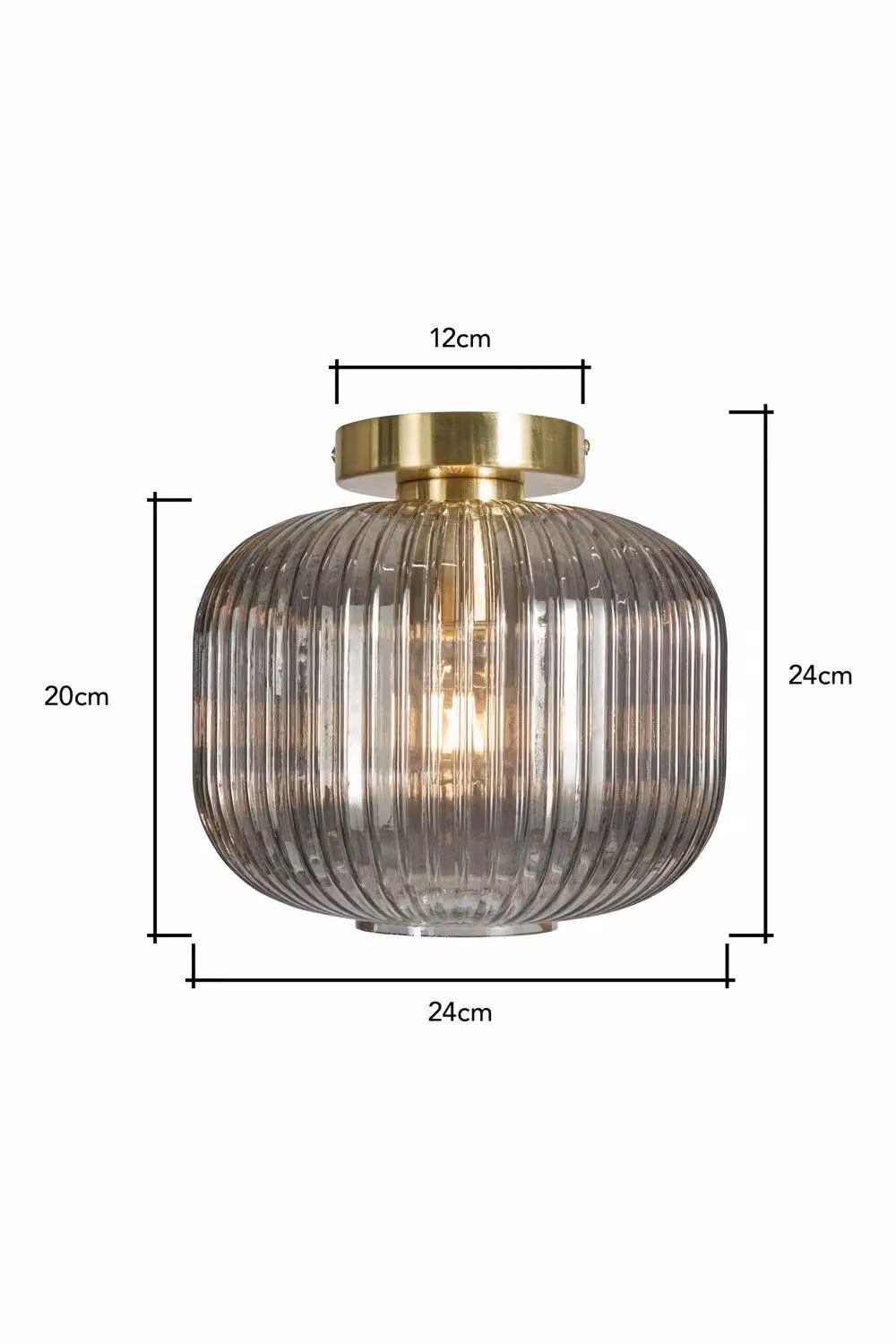 BHS Lighting Lyna Flush Ceiling Light in Gold and Brass with Transparent Glass – 3