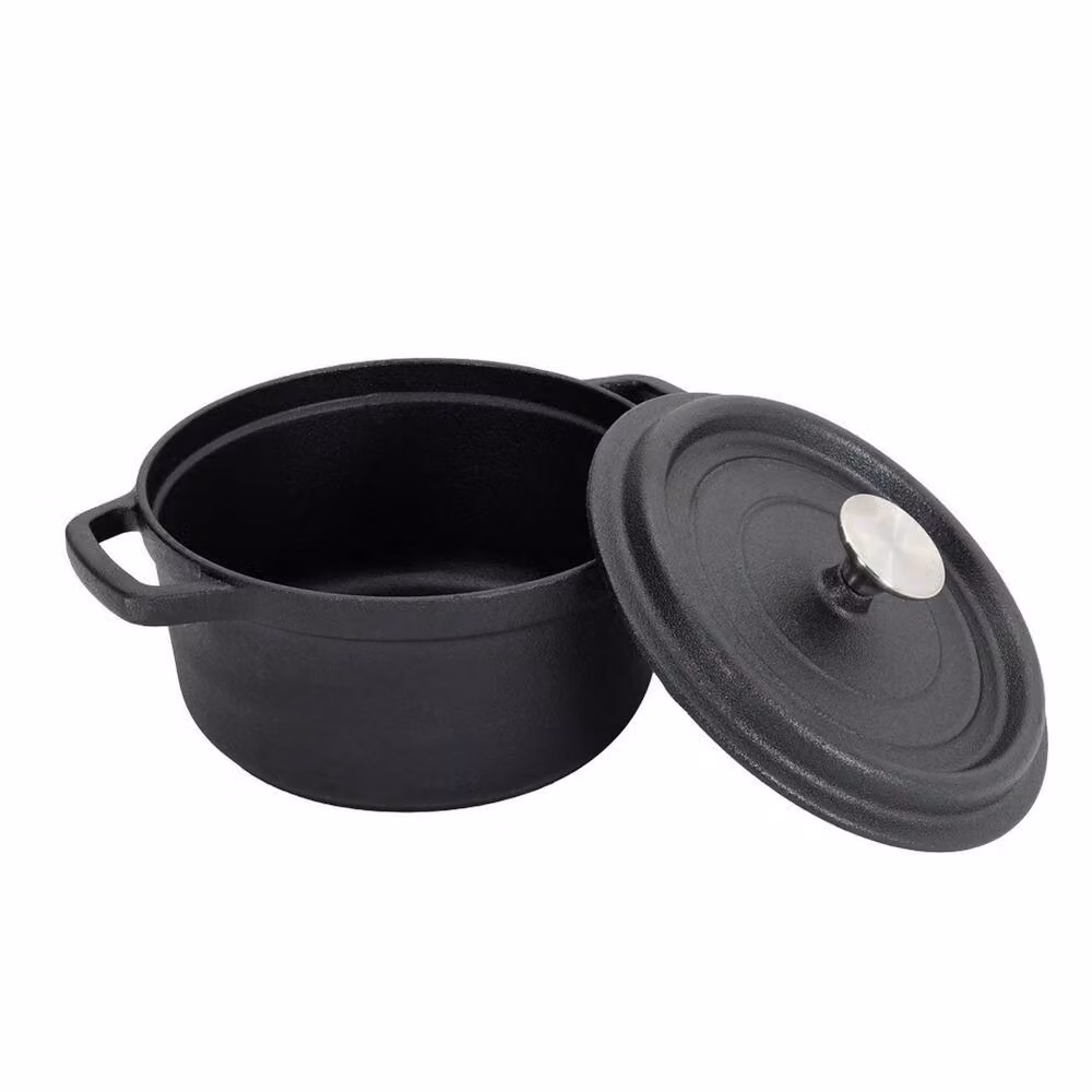 Kelvenix Black Cast Iron Casserole Dish and Dutch Oven Pot – 2