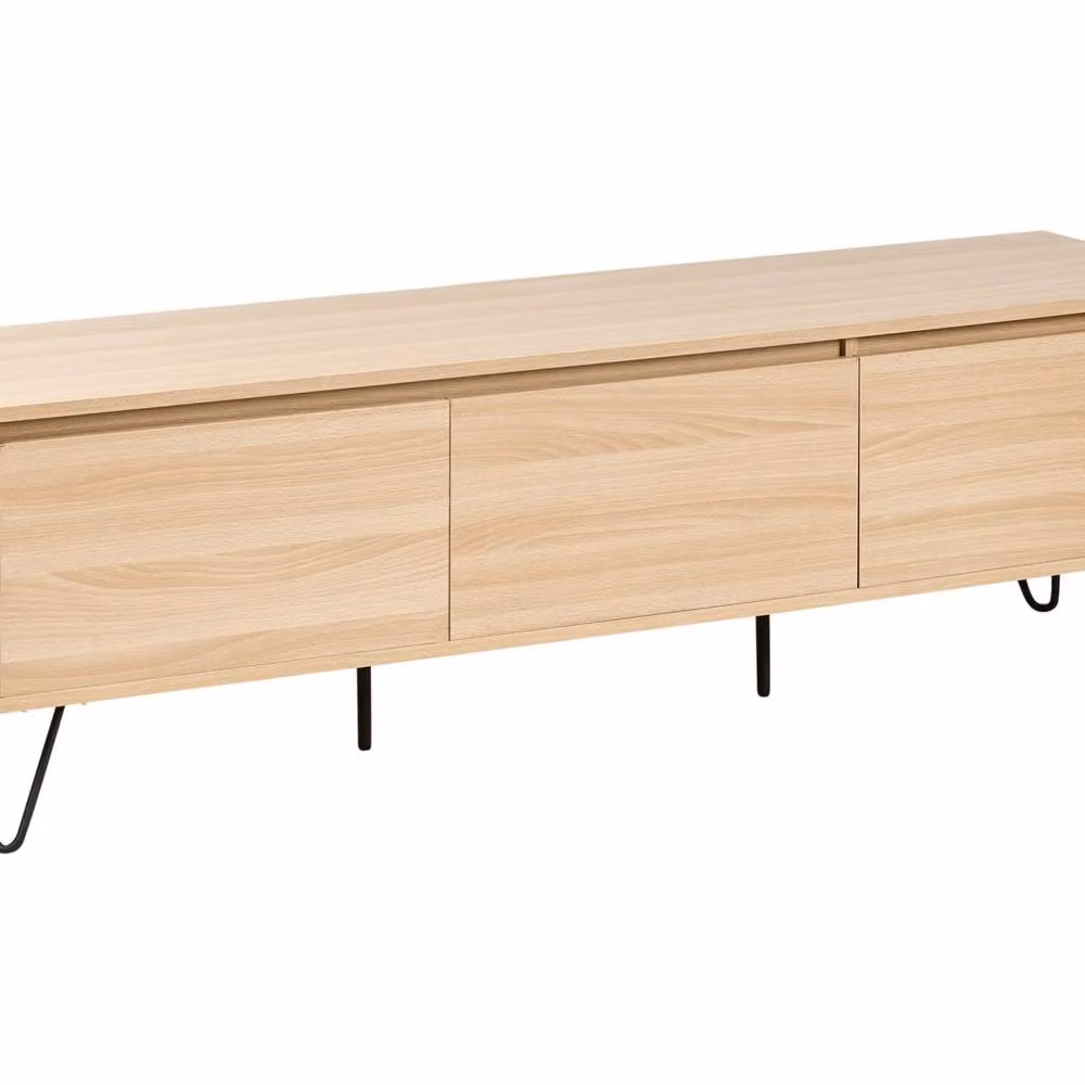 Wyld Haus Modern Brown TV Stand with Three Media Compartments and Back Panel, Width: 150 cm – 2