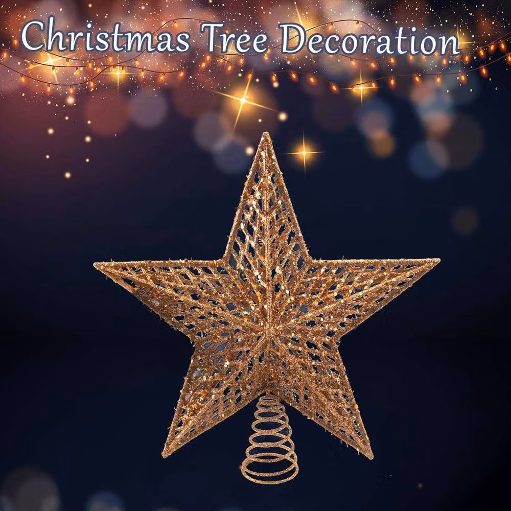 VFM e-Store Gold Metal Christmas Star Tree Topper W: 33 cm, H: 29 cm – 2