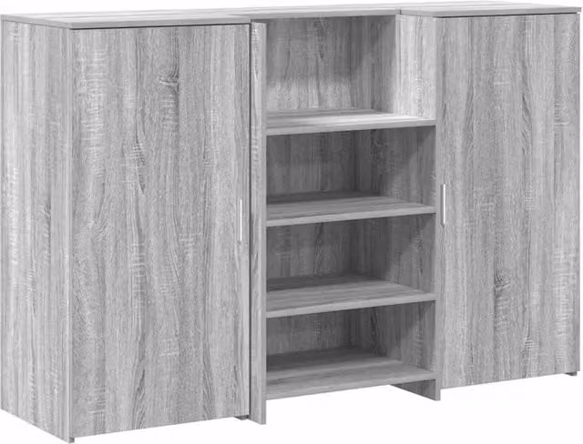 Berkfield Home Reception Desk in Grey Sonoma, W/D/H: 155 x 50 x 103.5 cm