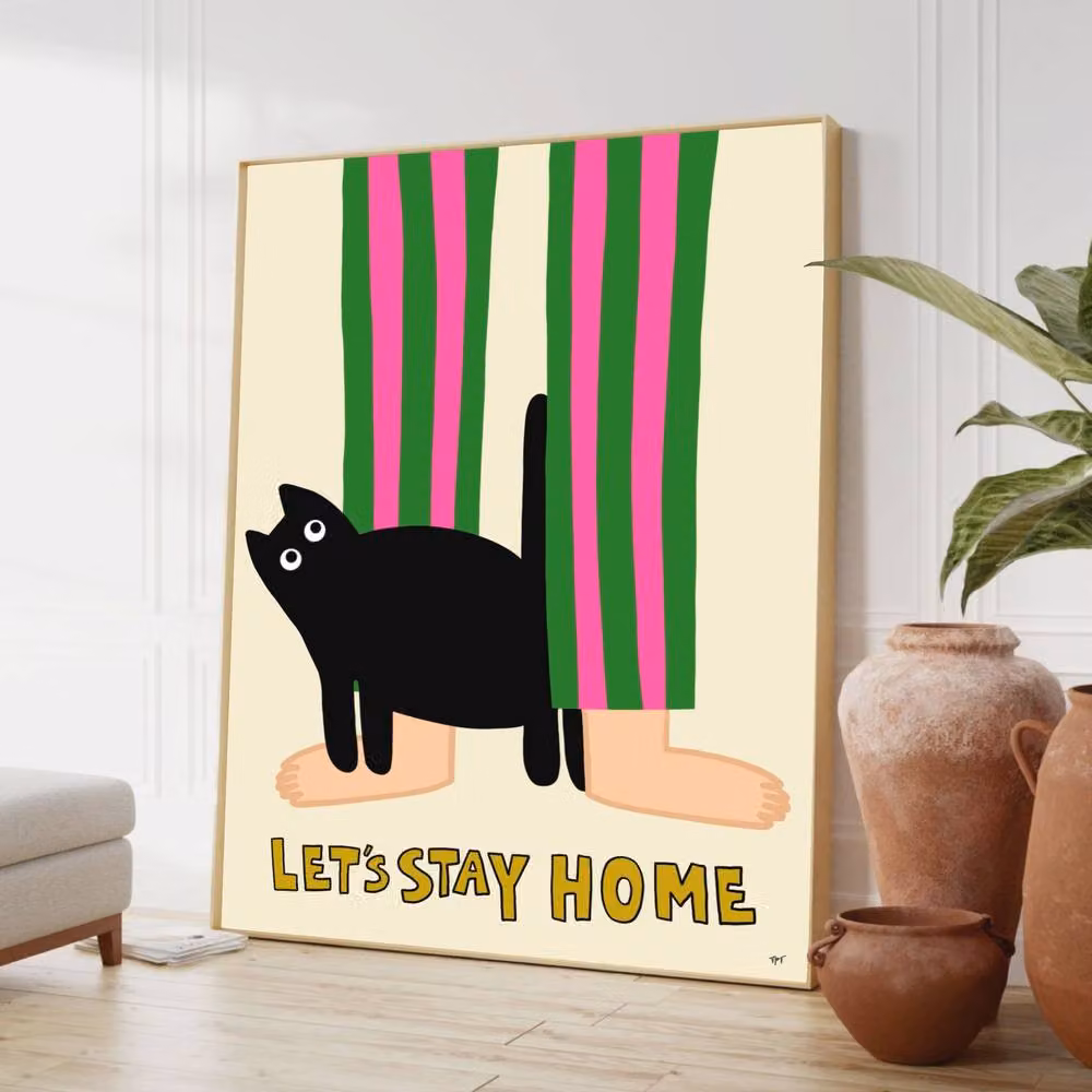 The Paper Tail Let's Stay Home Multicolour Typography Illustration Paper Poster, W: 14.8 cm, H: 21.0 cm – 2