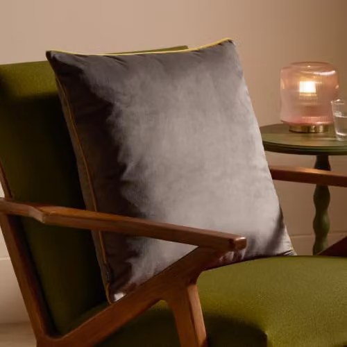 Furn Meridian Velvet Square Cushion in Grey, Green or Beige, W/D/H: 55 x 55 x 55 cm – 3