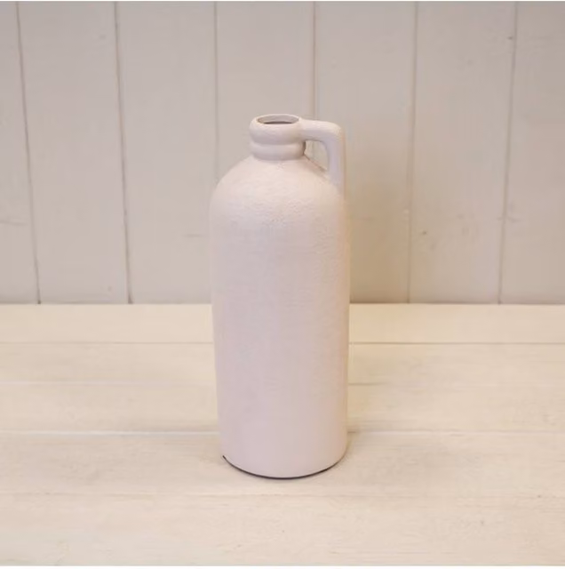 KDMD White Tall Textured Ceramic Jug
