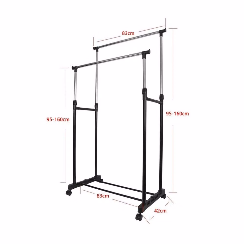 KORVIXA Heavy Duty Matt Black Metal Clothes Rail Rack – 2