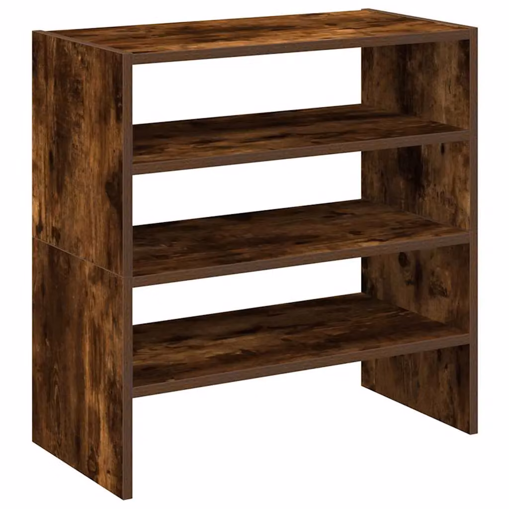 Berkfield Home Stackable Shoe Racks, 2 Piece Set, Smoked Oak Brown, W: 60 cm, D: 30 cm, H: 30.5 cm – 2