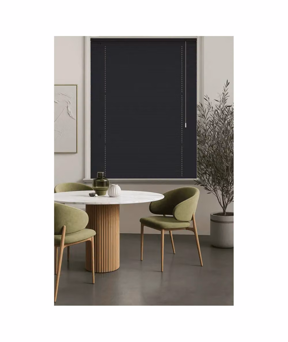 New Edge Blinds Black PVC Venetian Blind with 25mm Slats, W: 170 cm, H: 152 cm – 3