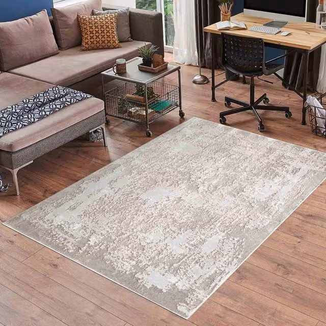 Desire Rugs Serenity Modern Abstract Polyacrylic Area Rug, Yellow and Grey, W: 160 cm, D: 230 cm
