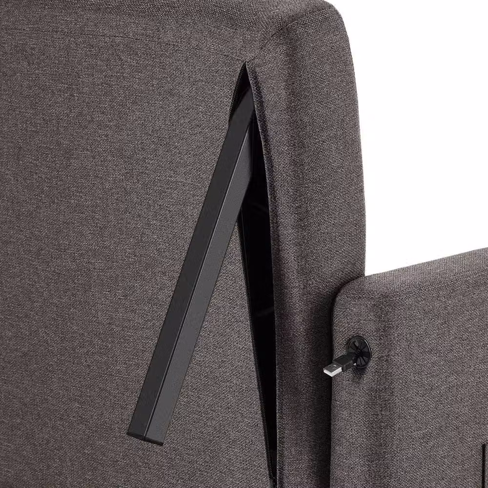 tectake Toyama 3-in-1 Recliner Sleeper Chair in Dark Grey – 4