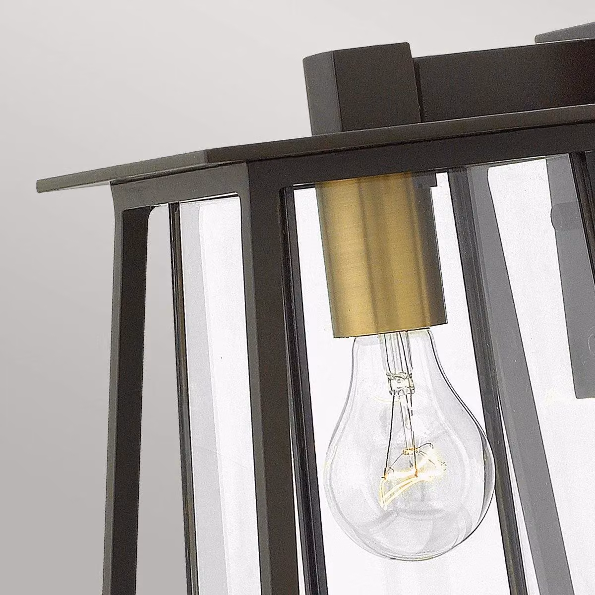 Netlighting Walker Small Outdoor Wall Lantern in Bronze with Transparent Glass, IP44, E27 – 3