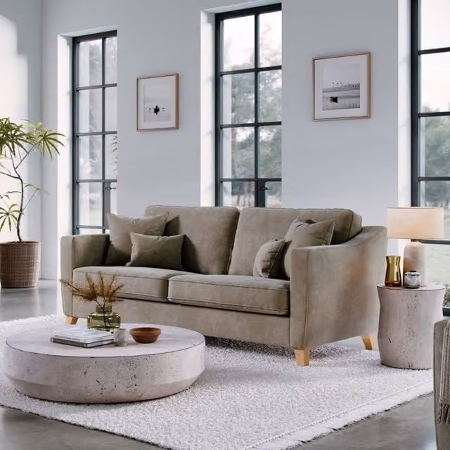 The Great Sofa Company Jackson 4 Seater Chenille Sofa in Light Brown – 1
