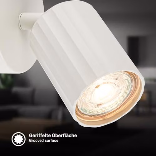 Briloner White Metal Adjustable Wall Lamp with GU10 Spotlight, W/D/H: 8 x 8 x 12.5 cm – 4
