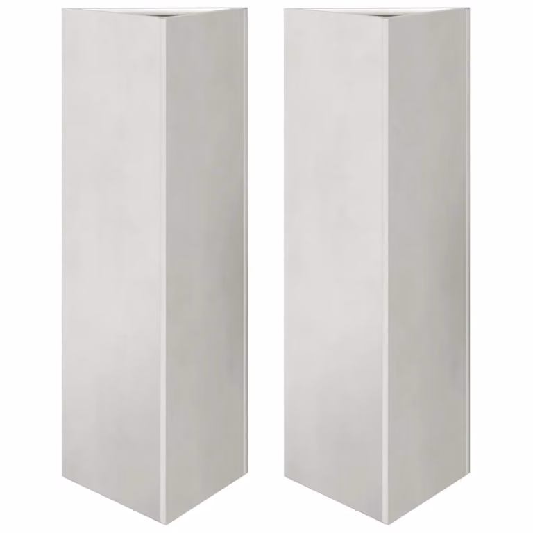 Berkfield Home Garden Triangular Stainless Steel Planters, 2 Pack, Silver, W: 30 cm, D: 26 cm, H: 75 cm