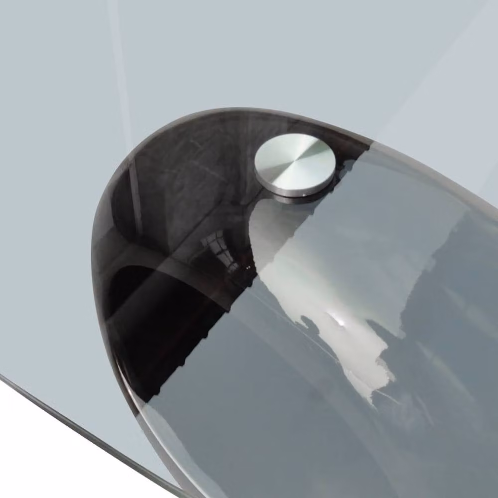 Berkfield Home Modern Coffee Table with Oval Glass Top in High Gloss Black – 3